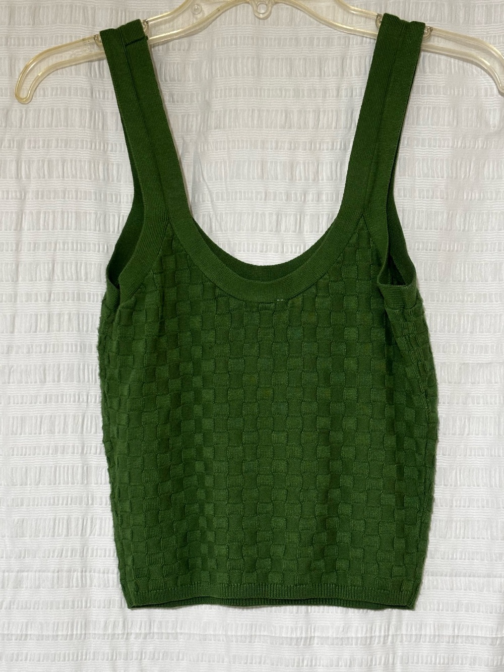 Abercrombie & Fitch Basketweave Knit Tank Green Sz Small - Picture 6 of 6